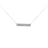 14K WHITE AND YELLOW  GOLD ENGRAVEABLE ID PLATE WITH .10CT ROUND DIAMOND NECKLACE